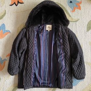 J.L. Colebrook I 90s I Quilted Parka with Faux Fur Hood